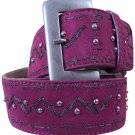 Donald Pliner Belt Fuchsia Pink Embellished Silver Metal Studs New NWT $225 L Donald Pliner Belt Fuchsia Pink Embellished Silver Metal Studs New NWT $225 L