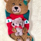Vintage 3D Teddy Bear SUPER Plush Quilted Christmas Stocking 20" New NWT Velvet Vintage 3D Teddy Bear SUPER Plush Quilted Christmas Stocking 20" New NWT Velvet