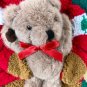 Vintage 3D Teddy Bear SUPER Plush Quilted Christmas Stocking 20" New NWT Velvet