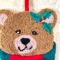 Vintage 3D Teddy Bear SUPER Plush Quilted Christmas Stocking 20" New NWT Velvet