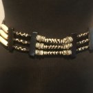 Chicos MIxed Animal Print and "Ivory / Bone" Tone Textured Chain Belt  40" Long
