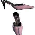 Donald Pliner Couture Mauve Suede Leather Shoe Mule New Neon Stripe $265 NIB 6 7