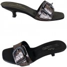 Donald Pliner Expreso Pewter Metallic Gator Leather Sandal Slide Shoe Buckle 7.5 Donald Pliner Expreso Pewter Metallic Gator Leather Sandal Slide Shoe Buckle 7.5