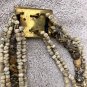 Large Square Medallion Multi Strand Jasper Statement Necklace Custom Made 18"