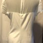 Cache Silk Sheer Shoulders Top Size S/M Off White Floral Back Zipper Stretch