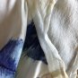 Cache Silk Sheer Shoulders Top Size S/M Off White Floral Back Zipper Stretch