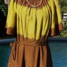 Cache Silk Peasant BOHO Chic Brown Tie Dye Nail Head Top New Size S/M $128 NWT