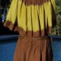 Cache Silk Peasant BOHO Chic Brown Tie Dye Nail Head Top New Size S/M $128 NWT