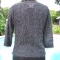 Cache Stretch Body Hugging Sheer Illusion Eyelash S/M Dark Gray 3/4 Sleeve