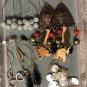 17 Pair Lot Vintage Rhinestone Dangle Designer Earrings Custom Designed Estate