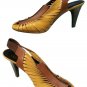Donald Pliner Twisted Leather Elastic Slingback Shoe NIB Peep-Toe $395 New