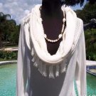 Cache Peek A Boo Knit Top Sz L/XL Exaggerated Collar Tunic Stretch New $118 NWT