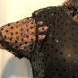 Cache Black Sheer Peek A Boo Mesh Sequin Encrusted Top Stretch Sz S/M Event Club