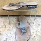 Donald Pliner Couture Metallic Leather Shoe Sandal Chunky Stones $285 size 8