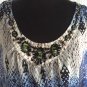 Cache Embellished Peasant Boho Chic Top New SPLIT Sleeve Elastic Waist $138 NWT