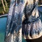 Cache Embellished Peasant Boho Chic Top New SPLIT Sleeve Elastic Waist $138 NWT
