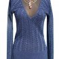 Cache Luxe Navy Metallic Peek A Boo Top New XS/S Peek A Boo Scallops $148 NWT