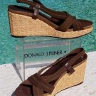 Donald Pliner Couture Suede Leather Mesh Straw Wedge Platform Shoe NIB $235 New