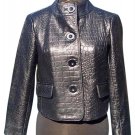 Cache Croc Leather Lined Jacket Coat Top New SM 2/4/6 XS/S $348 NWT Textured