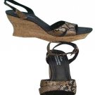 Donald Pliner Hand Carved Cork Pitone Leather Wedge Platform Shoe NIB 9 10 $250