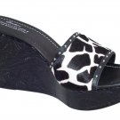 Donald Pliner Rosette Leather Hair Calf Wedge Platform Shoe 10 11 Stud $325 New