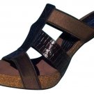 Donald Pliner Kogi Gator Leather Shoe New Elastic Sandal Cork Shoe $285 NIB