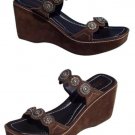 Donald Pliner Sport Suede Leather Platform Wedge Shoe New Ornate Hardware $275