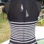 Cache Sheer Mesh OTTOMAN Event $158 Top New Size 8/10 M Black White NWT