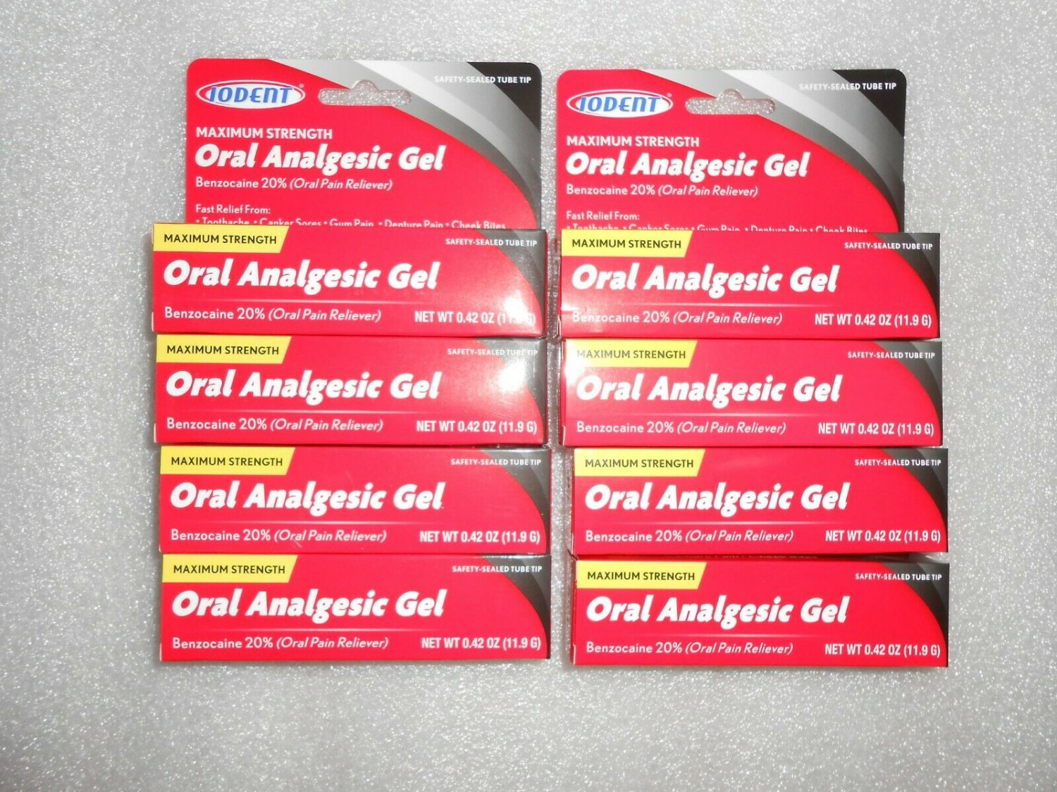 Lot Of 8 Pack Iodent Oral Analgesic Gel Maximum Strength .Toothache ...