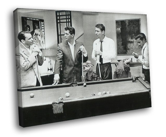 Rat Pack Petro BW Art 50x40 Framed Canvas Print