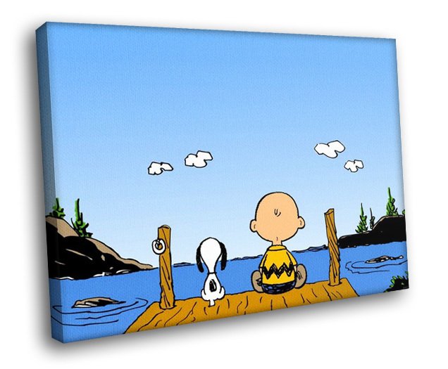 Snoopy Charlie Brown Peanuts 50x40 Framed Canvas Art Print
