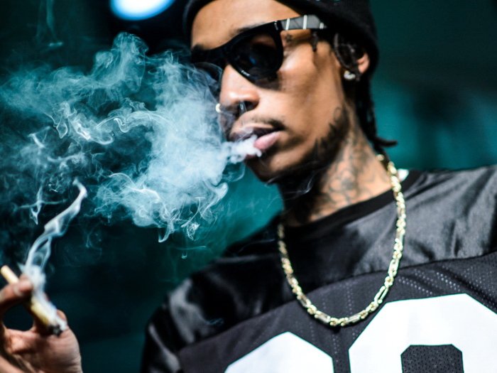 Wiz Khalifa Portrait Smoke Sunglasses Rap Hip Hop 24x18 Wall Print POSTER