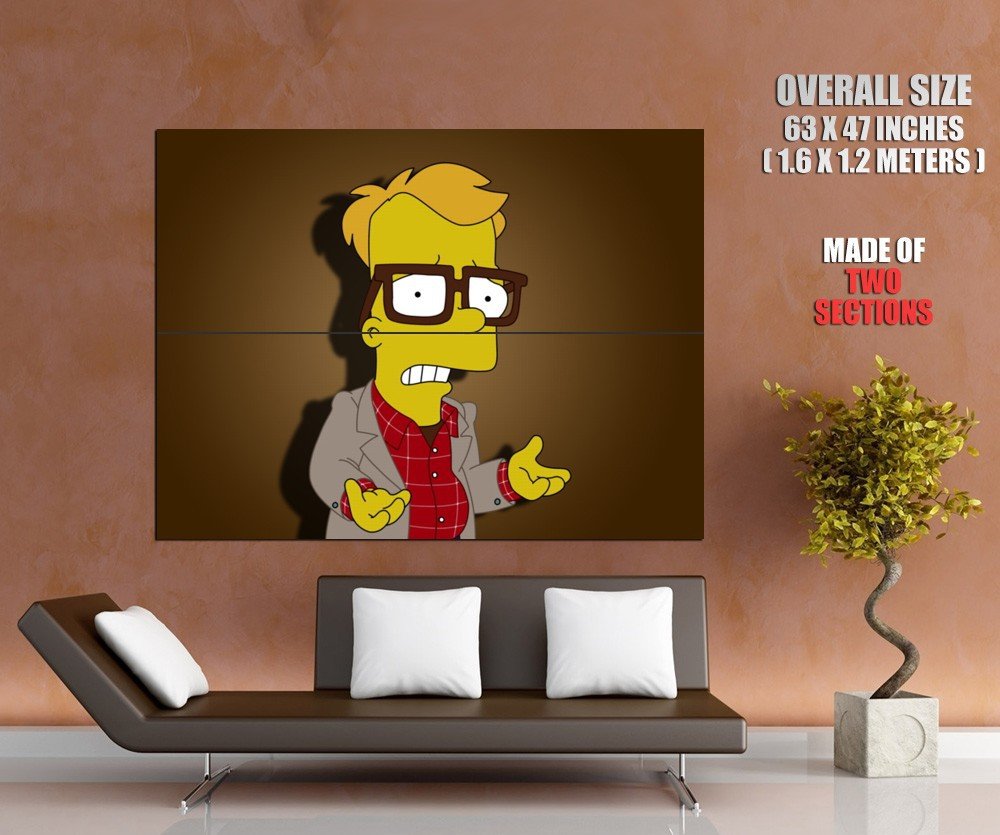 Bart Simpson Nerd Glasses Cool Funny Movie Art Giant Huge Print Poster