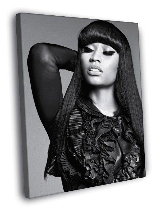 Nicki Minaj Amazing Bw Portrait Hot Beautiful 50x40 Framed Canvas Print 