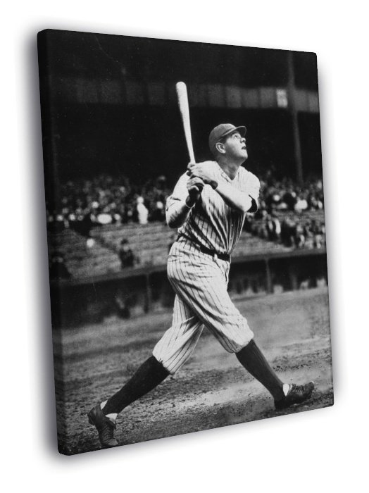 Babe Ruth New York Yankees Classic Retro Baseball 50x40 Framed Canvas Print