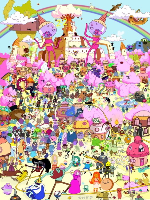 Adventure Time Cartoon All Characters Amazing Art 24x18 Wall Print POSTER