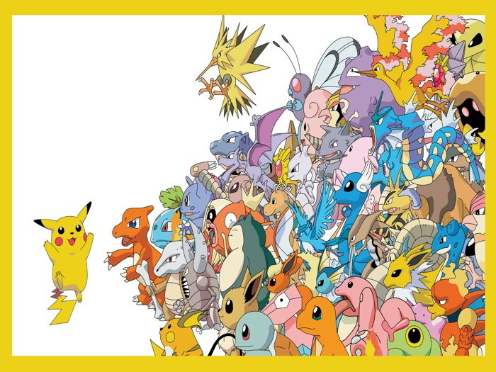 All Pokemon Pikachu Anime Characters Amazing Art 24x18 Wall Print POSTER