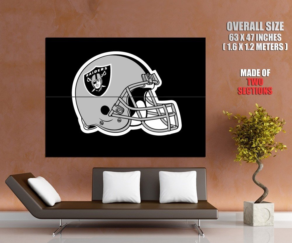 Oakland Raiders Helmet Logo Art Football Sport Giant Huge Print Poster