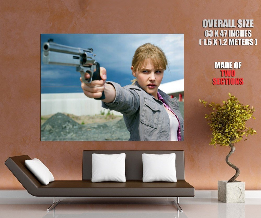 Chloe Grace Moretz Gun Pistol Hot Actress Giant Huge Print Poster