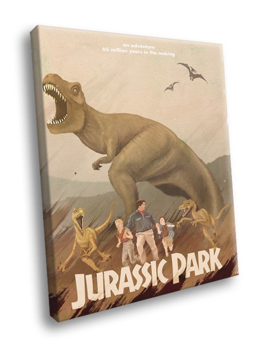 Jurassic Park Movie Art Artwork 40x30 Framed Canvas Print