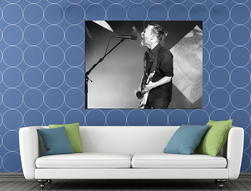 Radiohead Amazing Thom Yorke Singing Stage Guitar Band HUGE 48x36 Print ...