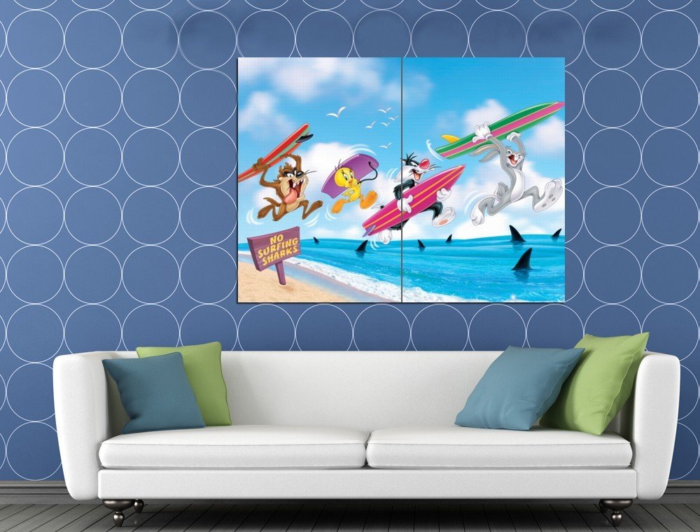 Taz Bugs Bunny Tweety Bird Sylvester Looney Tunes HUGE 48x36 Print POSTER