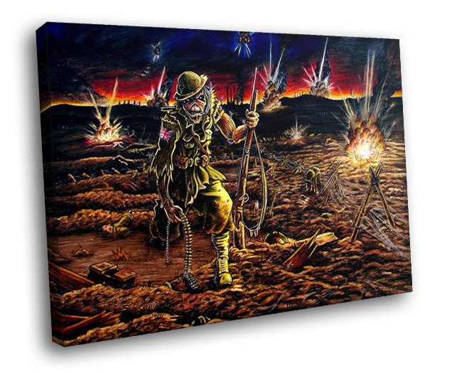 Iron Maiden Album Cover Paschendale Music 30x20 Framed Canvas Art Print