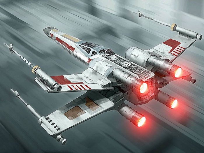 X Wing Starfighter Painting Artwork Star Wars 24x18 Print Poster