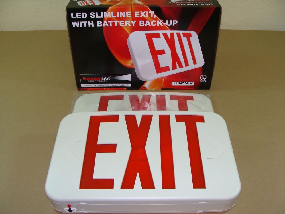 EMERGENSEE SEEXA2RWEM SINGLE / DOUBLE FACE LED EMERGENCY EXIT SIGN