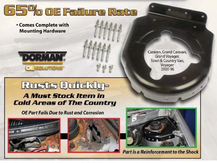 Left and Right 1996 2000 Dodge Caravan Strut Tower Cap Repair Kit