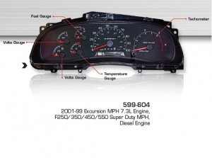 2001 ford excursion instrument cluster