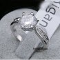 New Elegant Jewelry 18K White Gold GP Swarovski Crystal Wedding Engagement Ring