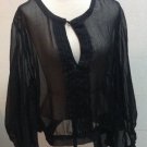 Charlotte Russ Black Sheer See Through Blouse Size XS