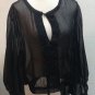 Charlotte Russ Black Sheer See Through Blouse Size XS